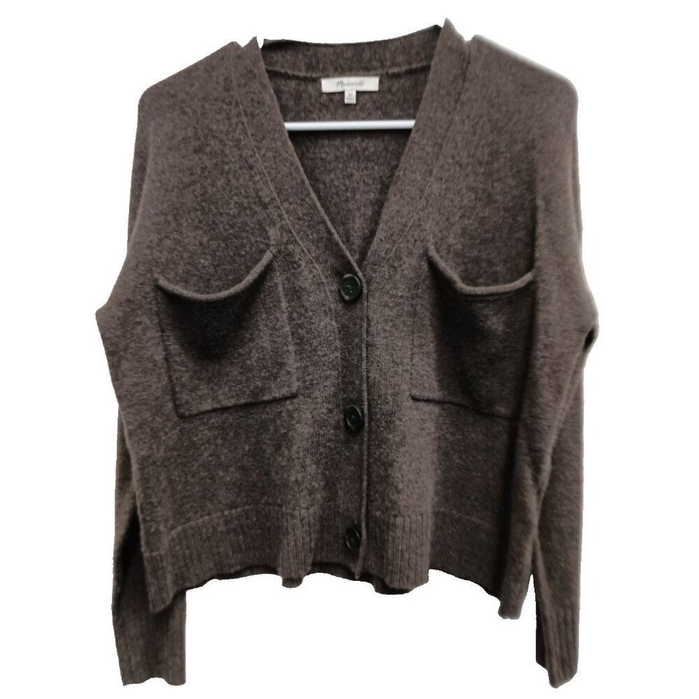 Madewell Cardigan Womens‎ XS Brown Wool Blend Preppy Minimalist Button Front